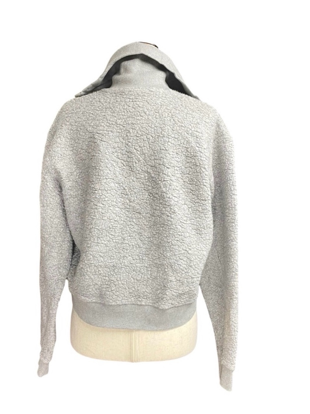 Acne Studios Branca Wool Fleece Grey Quarter Zip Sweater Sz M - Picture 5 of 7